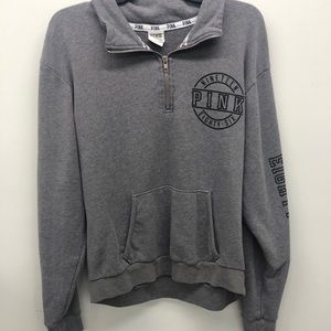 PINK Grey Quarterzip